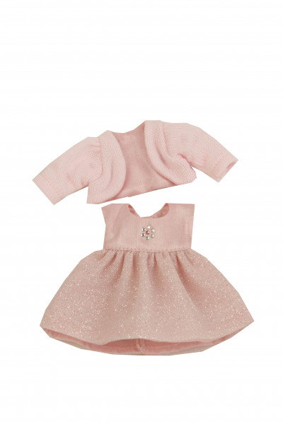 Schildkröt Manufaktur Kleid für Stehpuppe 18 cm, festlich rose