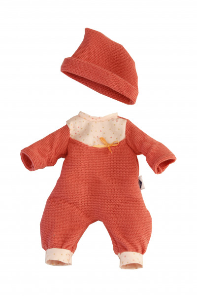 Kleidung zu Puppe Mein 1. Baby 28 cm Strickoverall rot