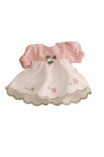 Hängekleid zu Baby Strampelchen 16 cm weiss /rose